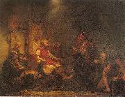 august malmstrom King Ella's messengers before Ragnar Lodbrok's sons oil painting on canvas